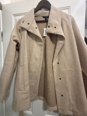 Banana Republic Light Beige Wool-Blend Trench Coat